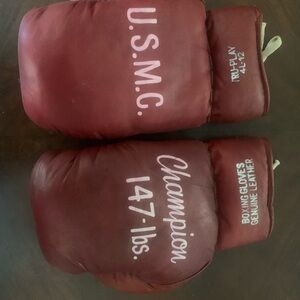 Vintage 1950s Red Leather Boxing Gloves